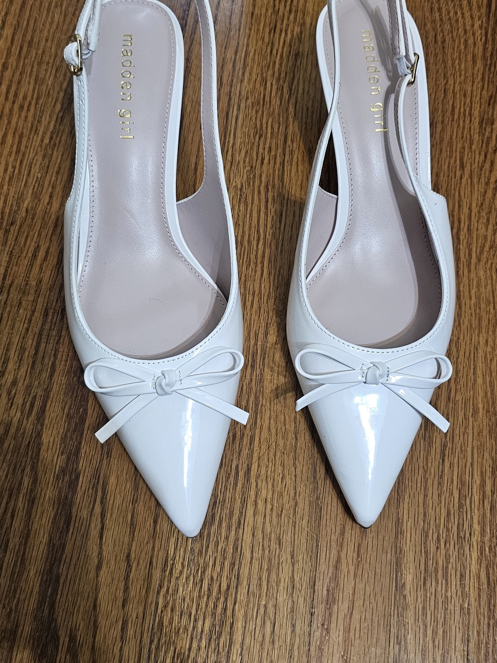 Madden Girl White Pointed-Toe Slingback Pumps